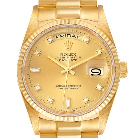 rolex day-date 18038 18k yellow gold automatic 36mm mens watch|rolex 18038 serial numbers.